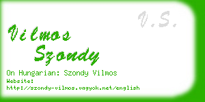 vilmos szondy business card